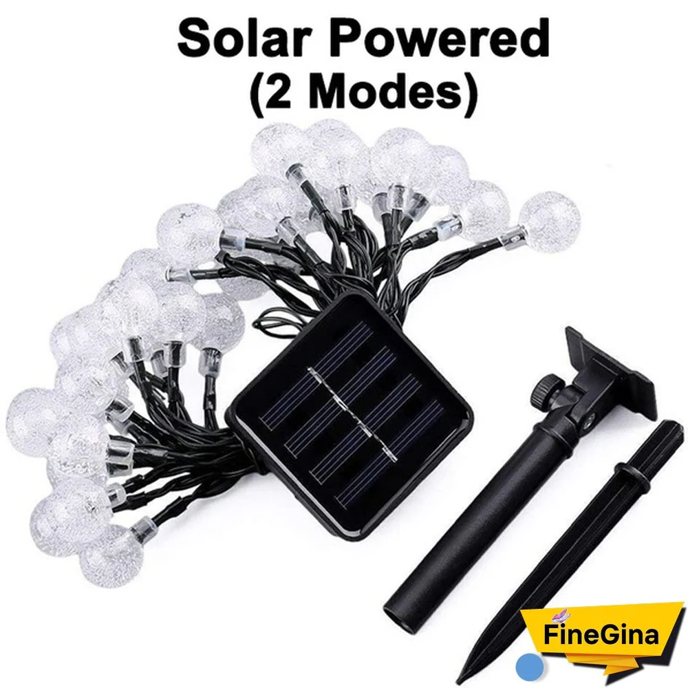 Solar String Lights Garden Outdoor String Lights Waterproof Crystal Ball Fairy Lights, Decoration Lighting for Home, Garden, Patio, Yard, Christmas