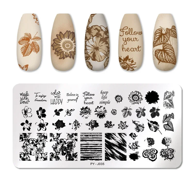 PICT YOU Square Lace Series Nail Stamping Plates Stencil Stainless Steel Tools Nail Art Stamp Design for DIY Image Plate-Nail Inspo