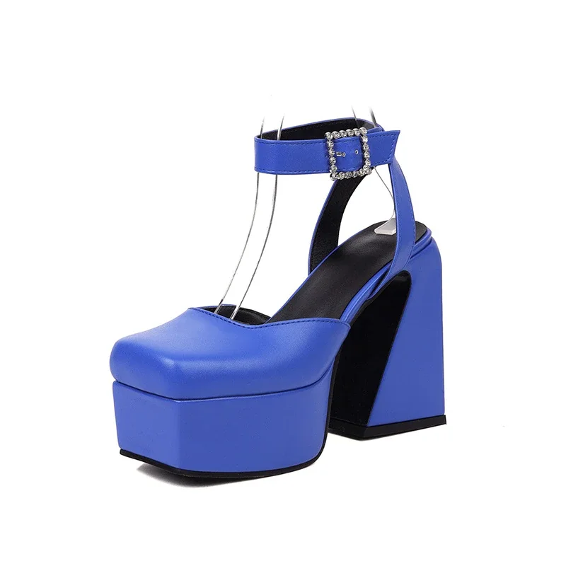 Qengg MCCKLE Summer Sandals Women Square Toe Platform High Heels Ladies Shoes Sexy Designer Party Wedding Female Sandal Woman Pumps