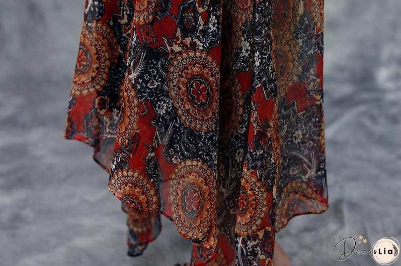 Summer Floral Short Sleeve Casual Two-Piece Dress