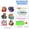 6Pcs Double Sided Special Shape Gift Box Cat Diamond Painting Keychain