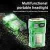 COB+SMD LED Outdoor Mini Flashlight Rotatable Power Display Hat Clip Work Light