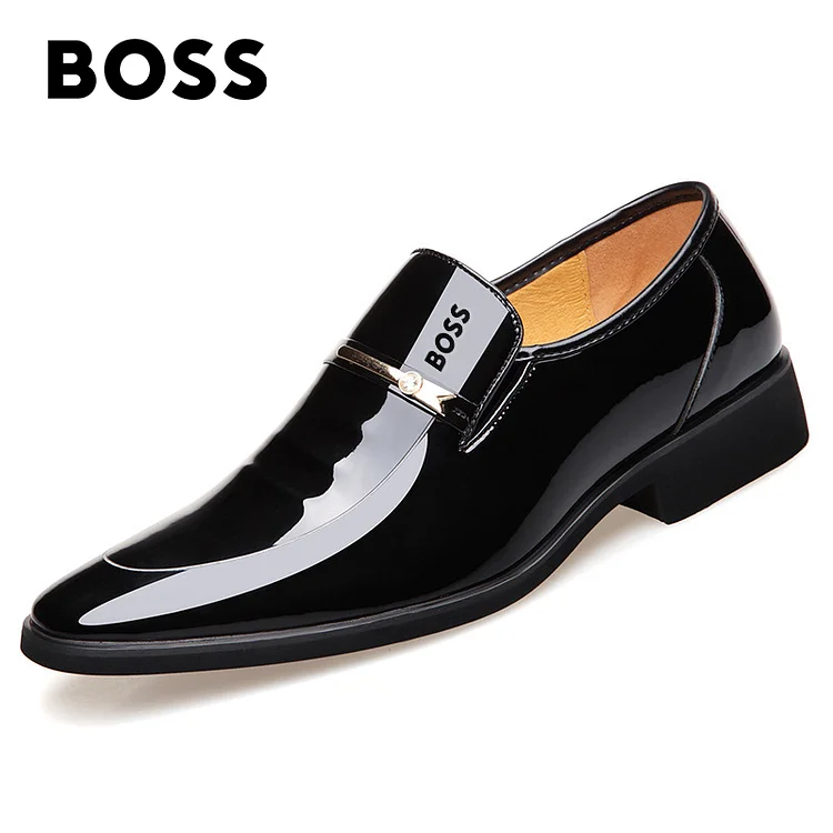 BOSS&reg; sk&oacute;rzane buty Gładka sk&oacute;ra patentowa casual pointed toe business shoes#