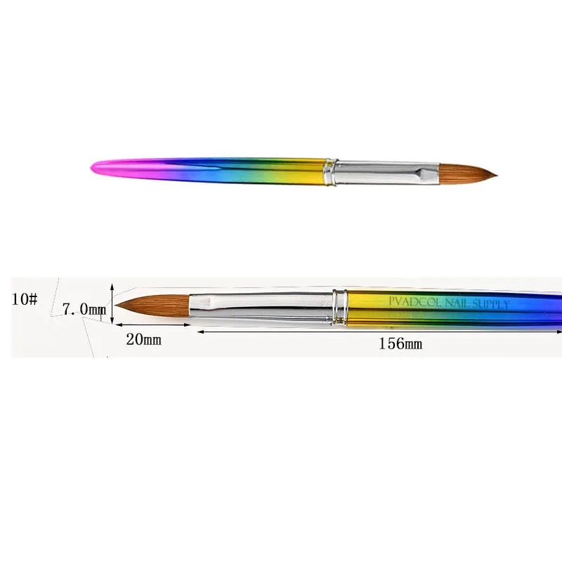 100% Kolinsky Acrylic Sable Nail Brushes Manicure Nail Art Brush Oval for Nail Extension UV Gel Builder Tools-Nail Inspo