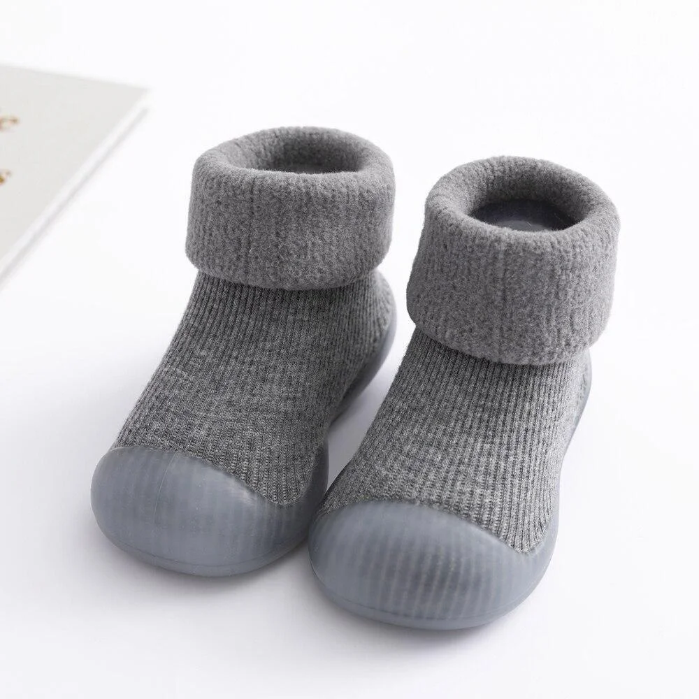 Winter Warm Baby Shoes Girl Boy Rubber Sole Anti-slip Infant Shoes Cartoon Animal Toddler Booties Newborn Baby Knit Sock Shoes