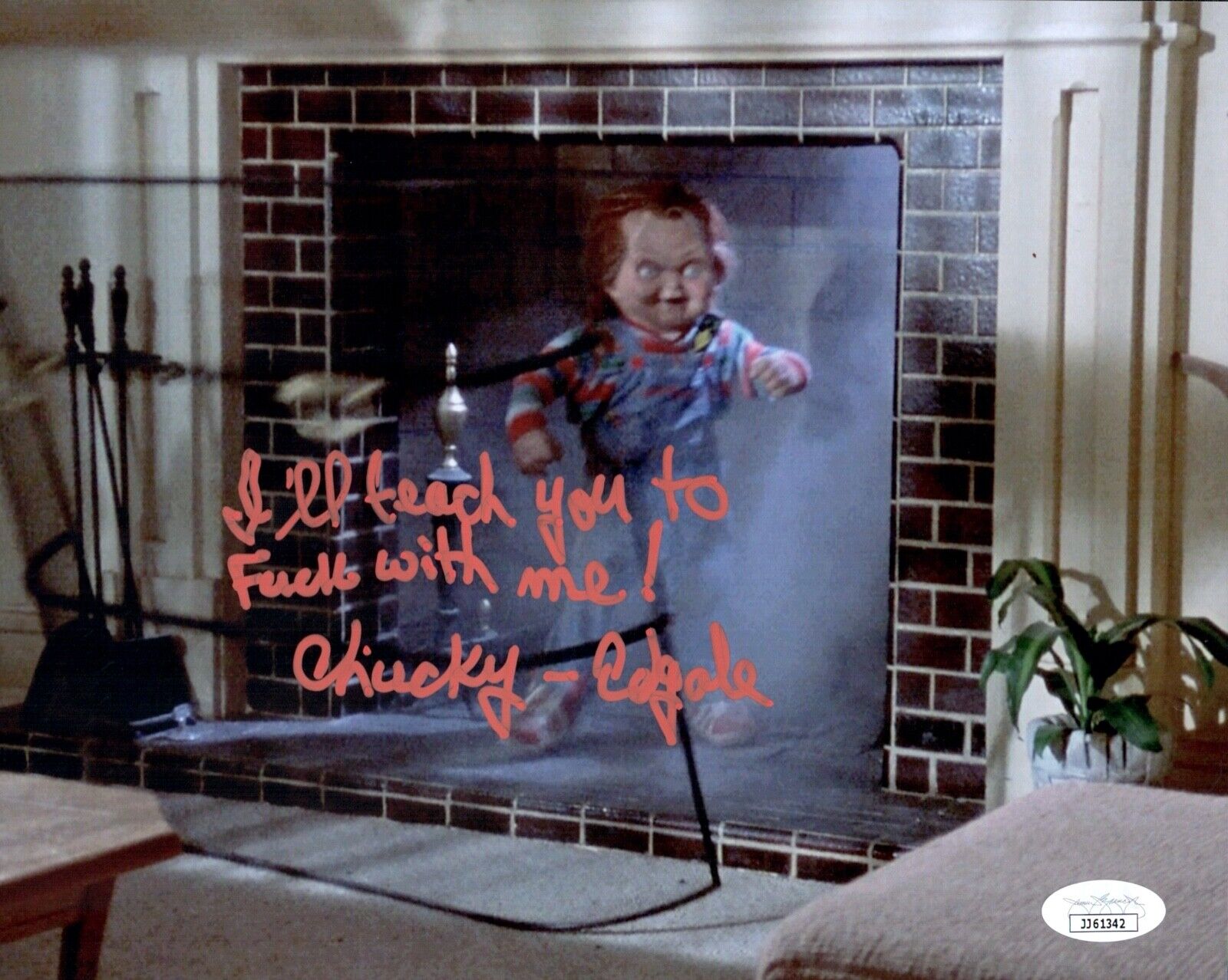 ED GALE Signed CHUCKY 8x10 Photo Poster painting Child's Play In Person Autograph JSA COA Cert