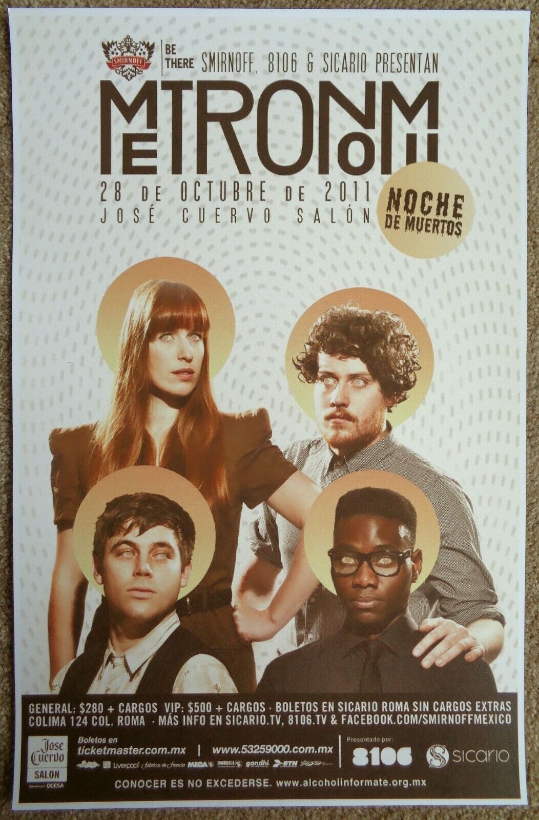 METRONOMY 2011 Gig POSTER Mexico City Concert