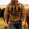 💥 2025 Hot Sale!Mens Western Fleece Jacket Cowboy Bull Head Print Pullover 1/4 Zip Up Stand Collar Country Sweatshirts Western Gifts For Men With Pocket