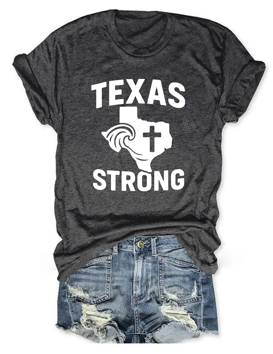Texas Strong Cross Praying For Tx T-shirt