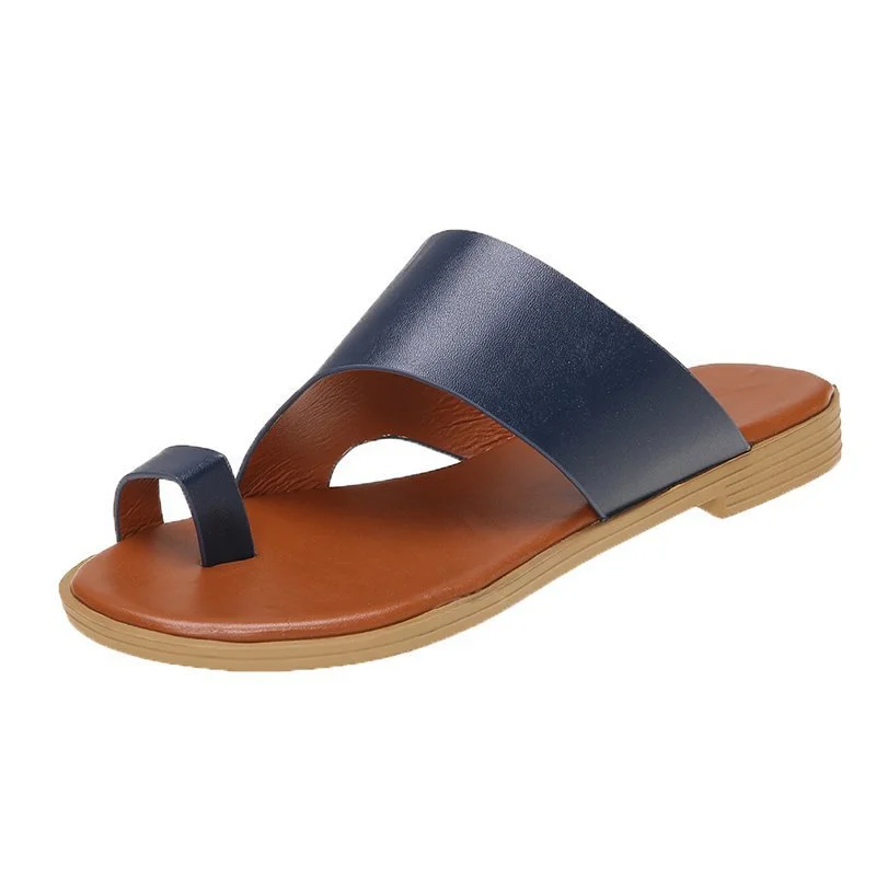 Yyvonne Summer Cool Slippers Women's Large-Size Coated Toes Wearing Casual Beach Slippers