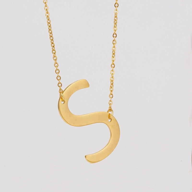 Minimalist Letter Stainless Steel Necklace Plating Stainless Steel Necklaces