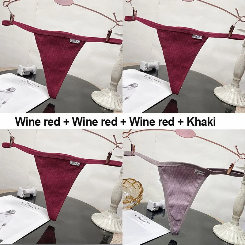 4PCS/Set Sexy G-String Women's Panties Cotton Underwear Lingerie for Female Underpants T-Back Panties Briefs Thong Intimates