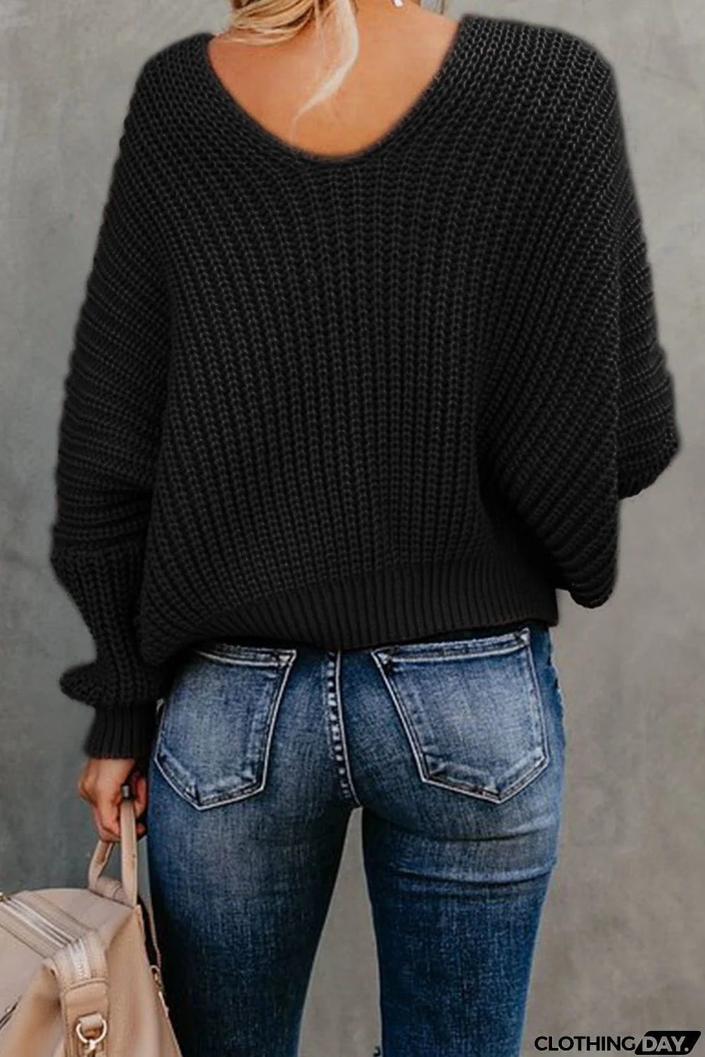 Carry On Knit V Neck Pullover Sweater