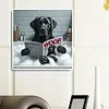 Labrador dans une baignoire kit de peinture diamant &agrave; perceuse ronde 5d DIY pour adultes/d&eacute;butants id&eacute;es cadeaux d&eacute;co maison peintures &agrave; points diamants arts plastiques 40x40cm