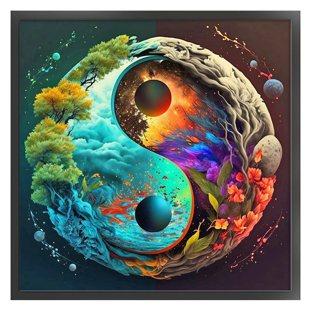 11CT Full Stamped Cross Stitch - Tai Chi(Canvas|40*40CM)