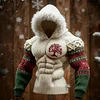 3D Print Christmas Ugly Sweater Men's Christmas Viking Tree Of Life Cozy Knit Hoodie by Inlyline