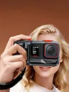 Quick Release Holder Mount for Insta360-AcePro2 Aluminum Frame Protective Frame Housing Case with Cold Shoe Mounts 1/4 Threaded Hole for Video Light Microphone