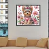 Diamond Painting-DIY Crystal Rhinestone Flower Yorkie