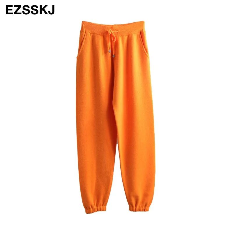 Tracksuit Women Elastic Waist Drawstring Trousers Thick Track warm sweater Pants Autumn Winter Sport swear Women'S Pants New