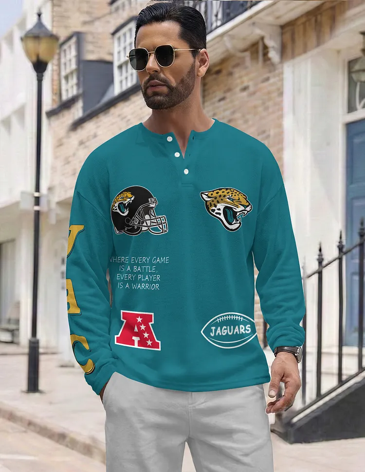 Jacksonville Jaguars  Long Sleeve Henley Shirts & Pants set