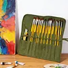 Painting Brushes Canvas Storage Bag Canvas Large Capacity 22 Slots Oil Painting Pen Bag for Oil Brushes Watercolor for Artist