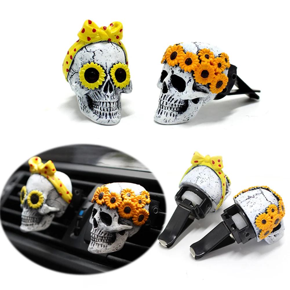 Ghost Head Aromatherapy Set Car Interior Air Vent Skull Smell Diffuser Clip