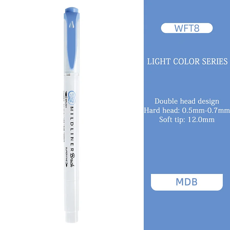 JOURNALSAY Zebra WFT8 25 Colors Brush Double-headed Fluorescent Pen