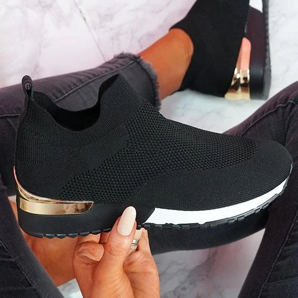 2021 Fashion Women Casual Shoes Mesh Breathable Comfortable Female Sneakers Summer Solid Color Slip On Ladies Walking Shoes