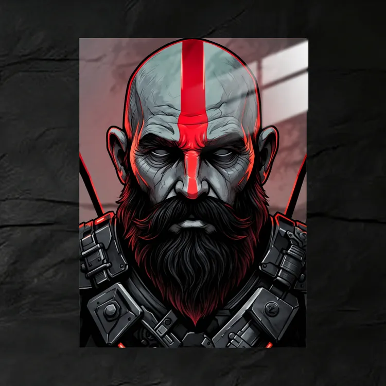 GodofWar Kratos Intense AnimetalPoster | Premium Anime Metal Wall Art