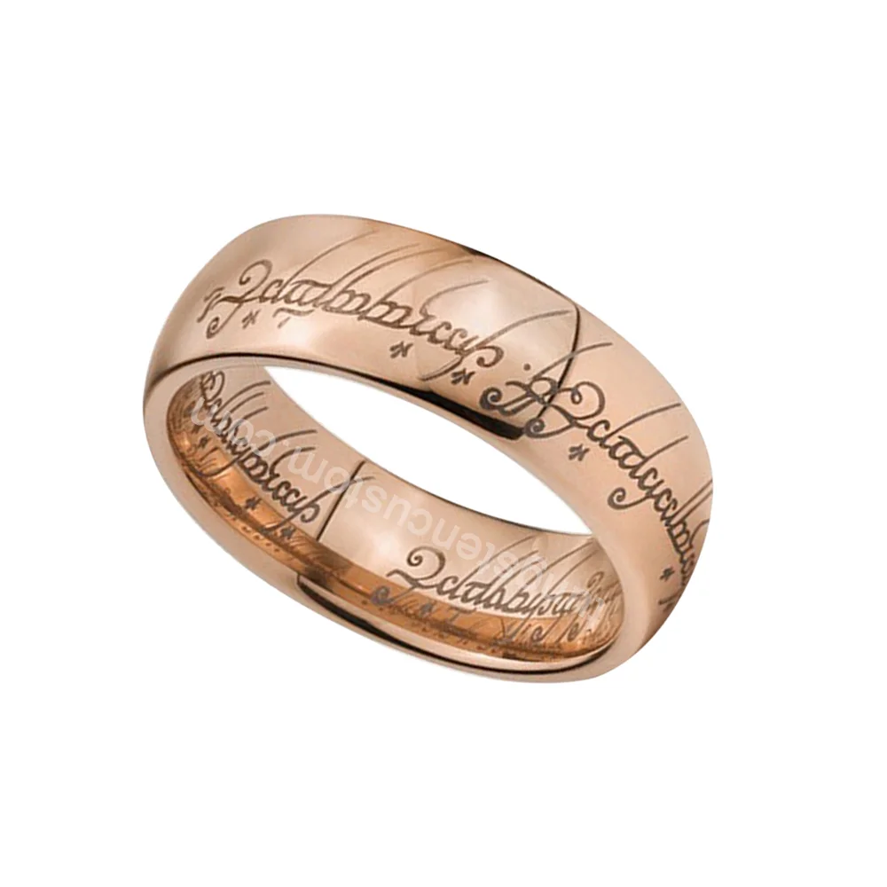 4MM 6MM 8MM Men Women Rose Gold Lord Tungsten Wedding Rings Magic Comfort Fit Carbon Fiber