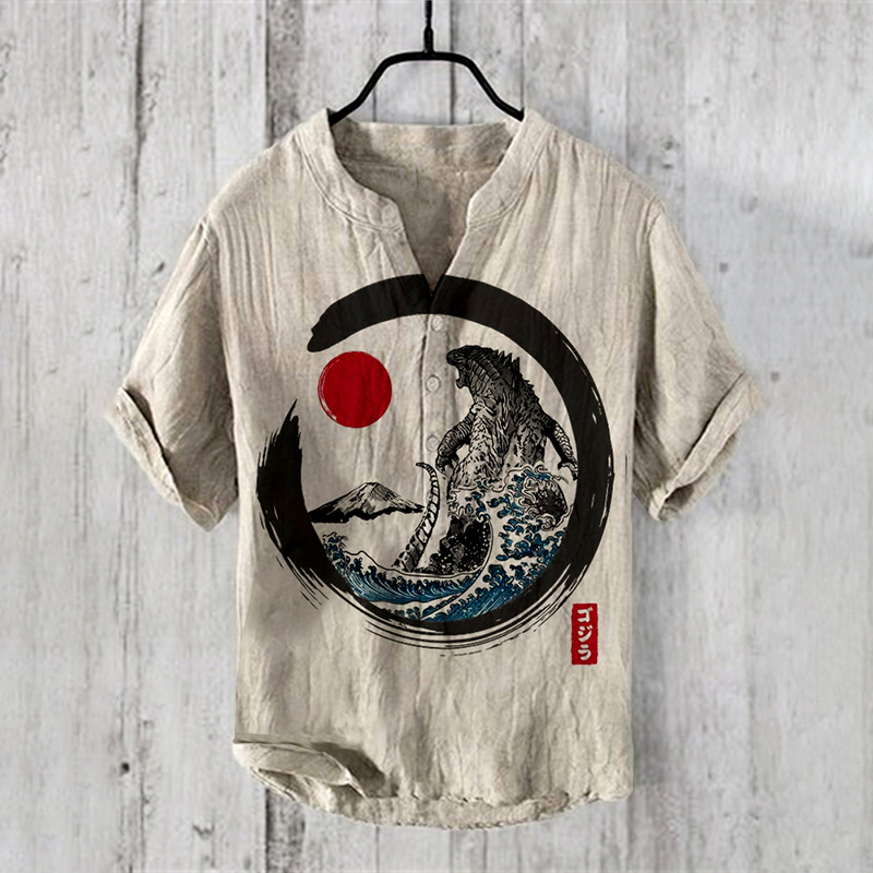 Godzilla Vinyl Art X Frog Tree - art Tee-Godzilla-Ukiyo-E