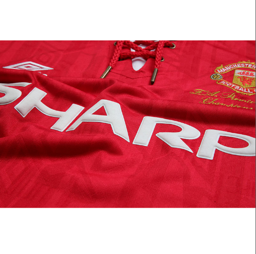 Retro 1992-1993 Manchester United Home Long Sleeve Champion Football T-Shirt Thai Quality