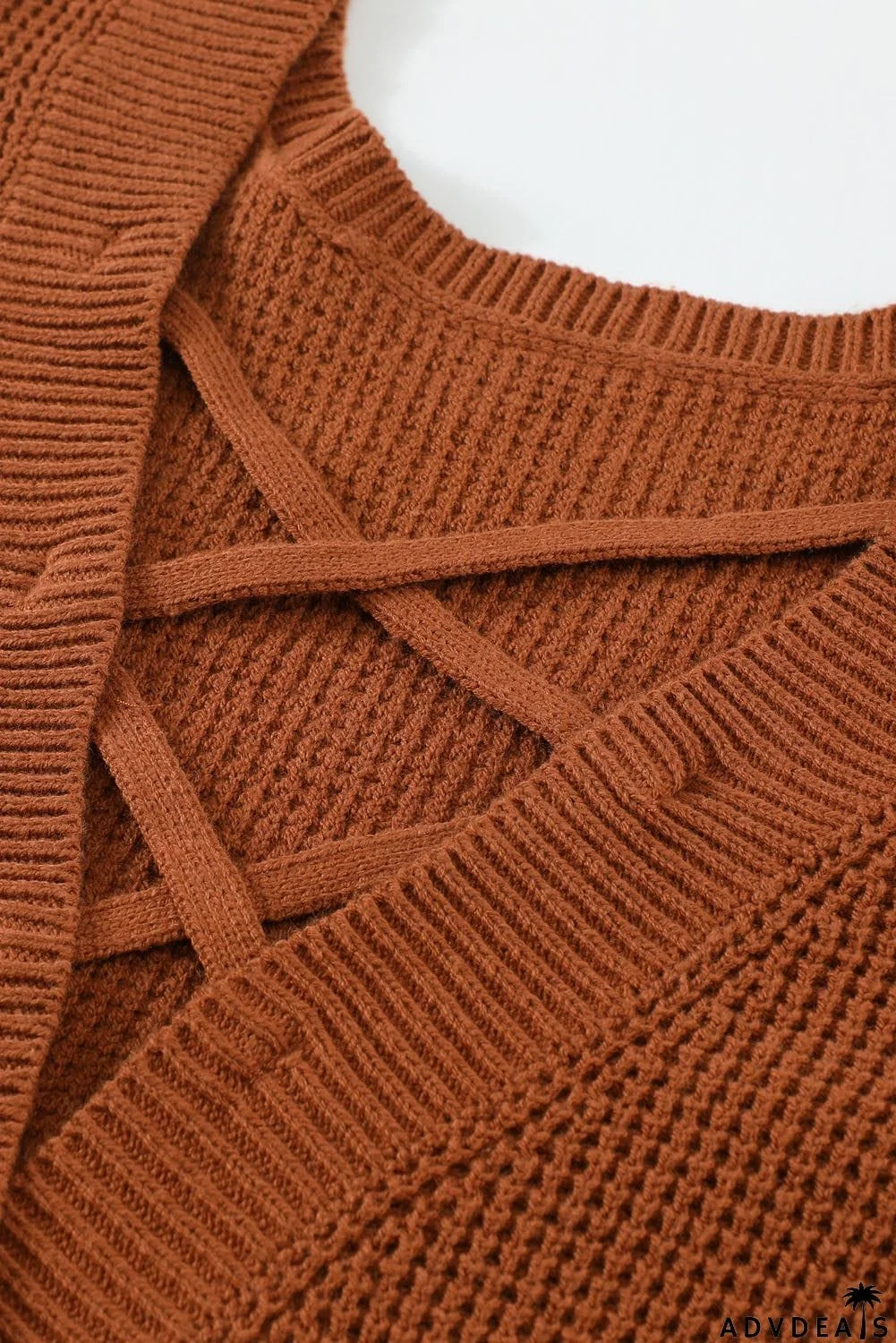 Cross Back Hollow-out Sweater