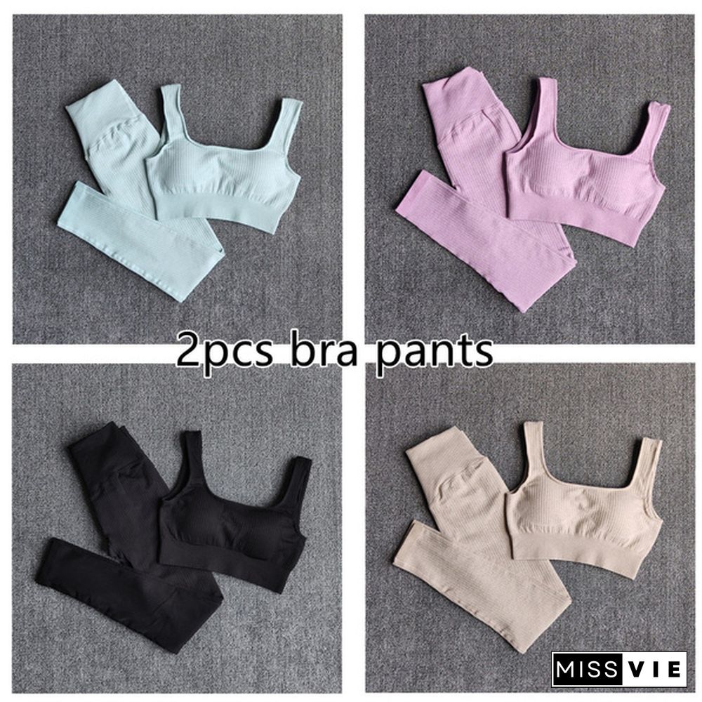 Womens Sportswear Yoga Set Workout Clothes Athletic Wear Sports Gym Legging Seamless