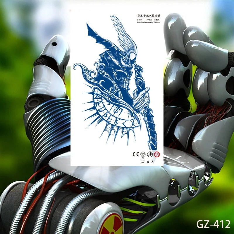 Temporary Waterproof Tattoo Stickers Seductive Snake Flower Ink Lasting Sexy Girls Arm Chest Waist Buttocks Realistic Fake Tatoo