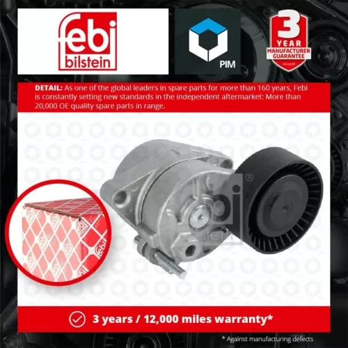 Aux Belt Tensioner fits BMW Z4 E85 2.2 2.5 3.0 02 to 05 Drive V-Ribbed Febi New Parts