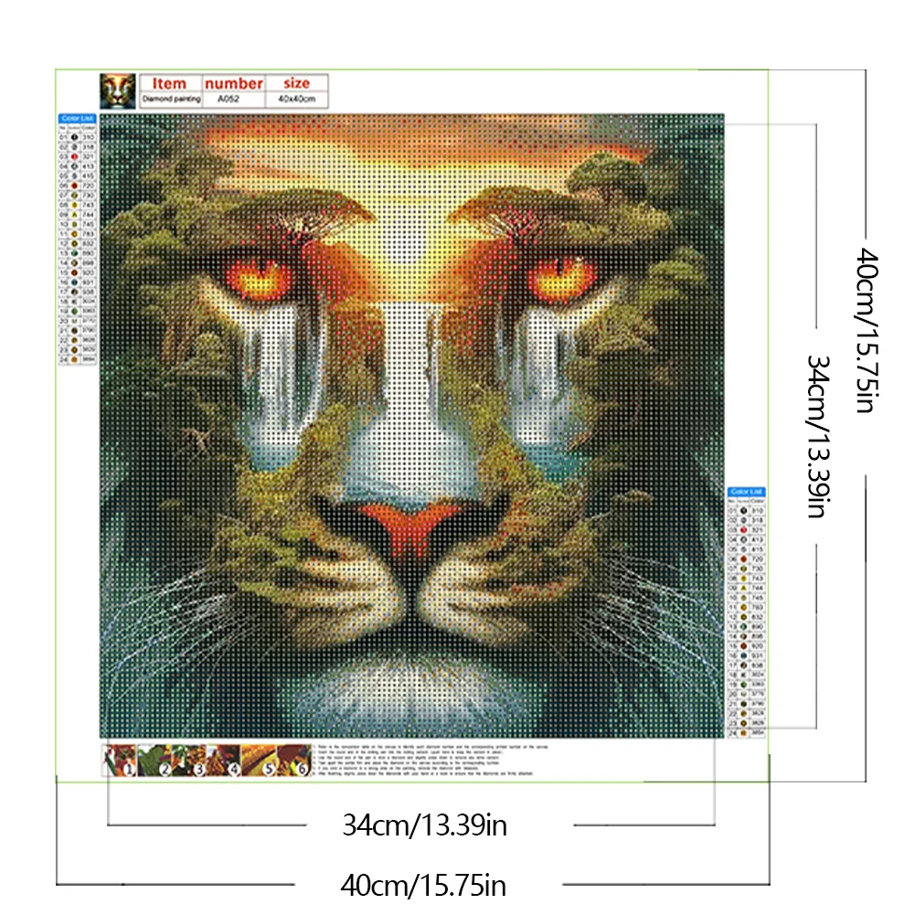 Diamond Painting - Full Round Drill - Tiger Scenery(Canvas|40*40cm)