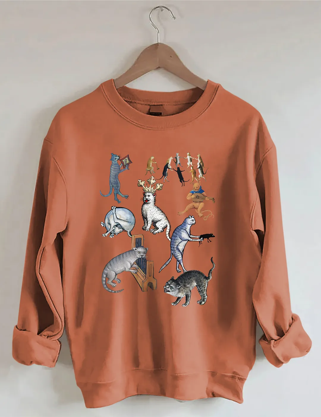 Weird Medieval Cat Party Sweatshirt