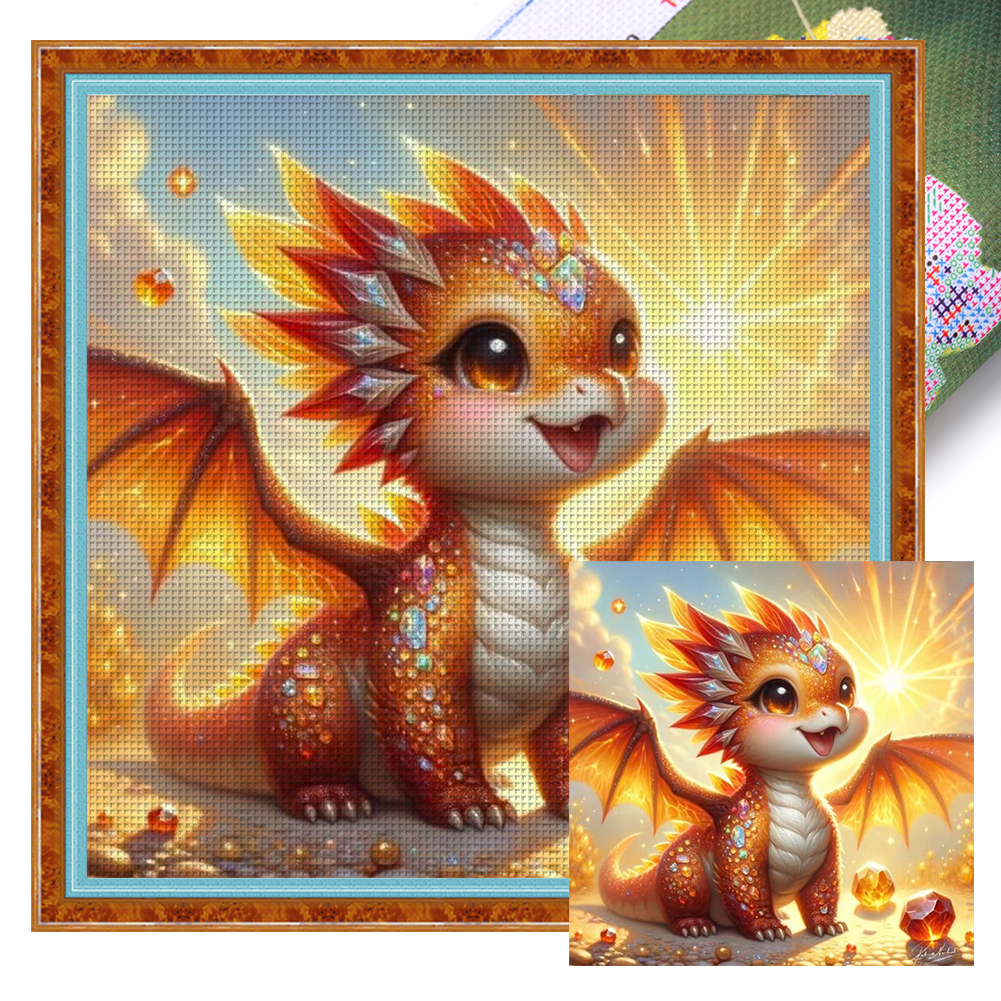Cute Pterosaur Full 11CT Pre-stamped Canvas(40*40cm) Cross Stitch