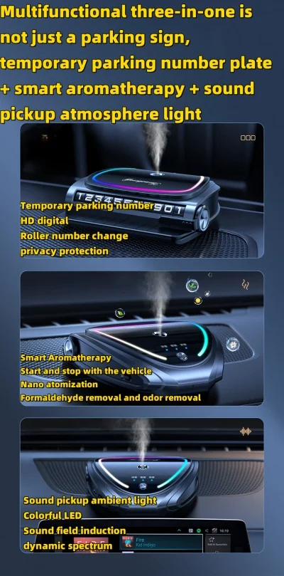 Solar Car Aromatherapy Ornaments, Temporary Parking Number Plates, High-end Car Perfume Seats, New Car Deodorizing Decorations