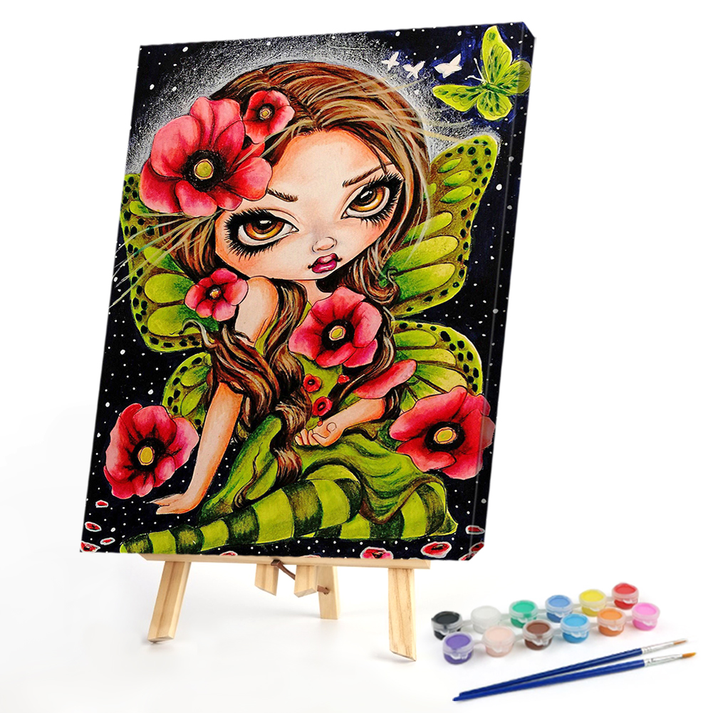 

40*50CM - Paint By Numbers - Girl With Flower, 501 Original