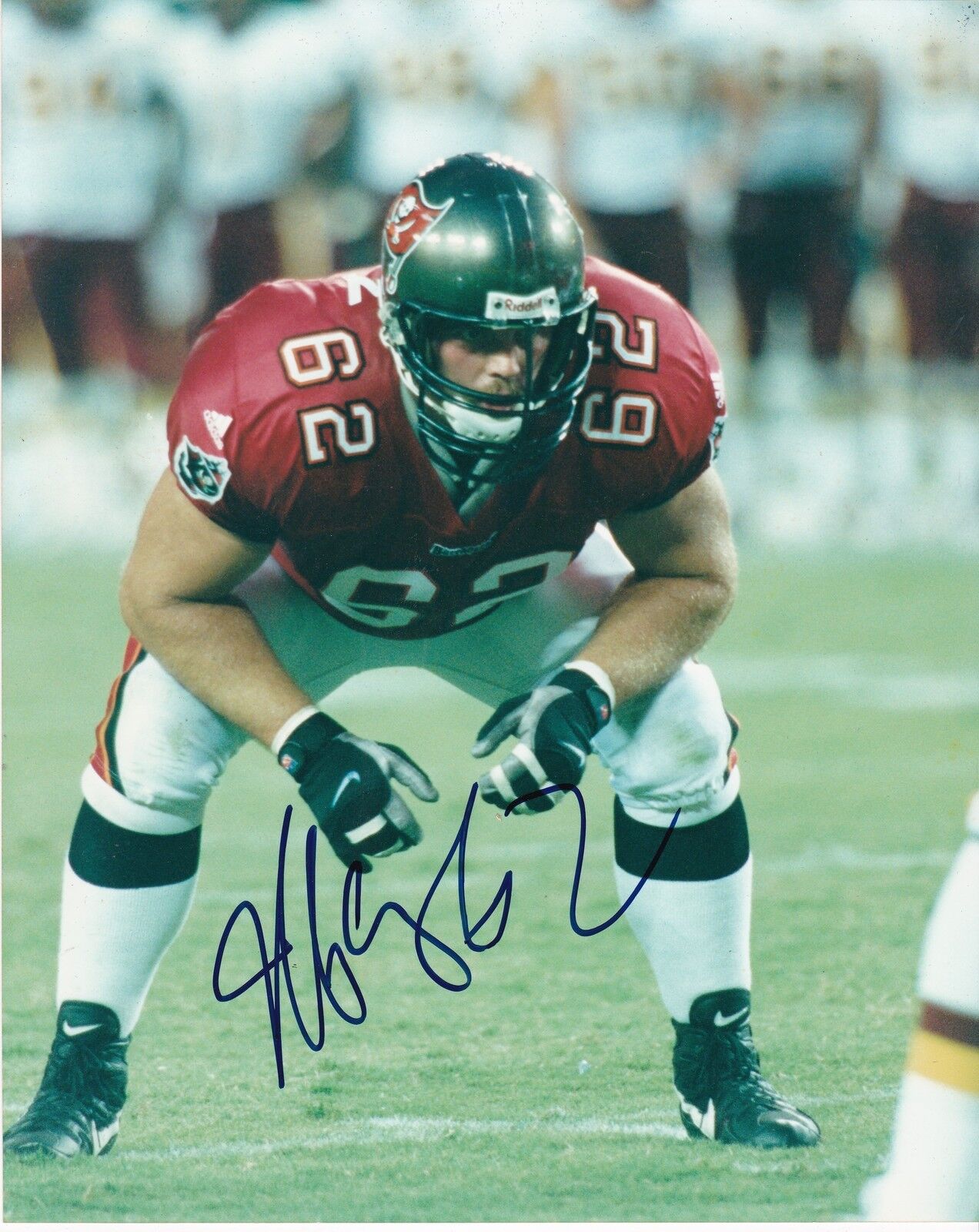 JEFF CHRISTY TAMPA BAY BUCCANEERS ACTION SIGNED 8x10