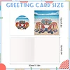 12Pcs Beach Crab Seashell DIY Diamond Painting Greeting Cards for Adults Gifts