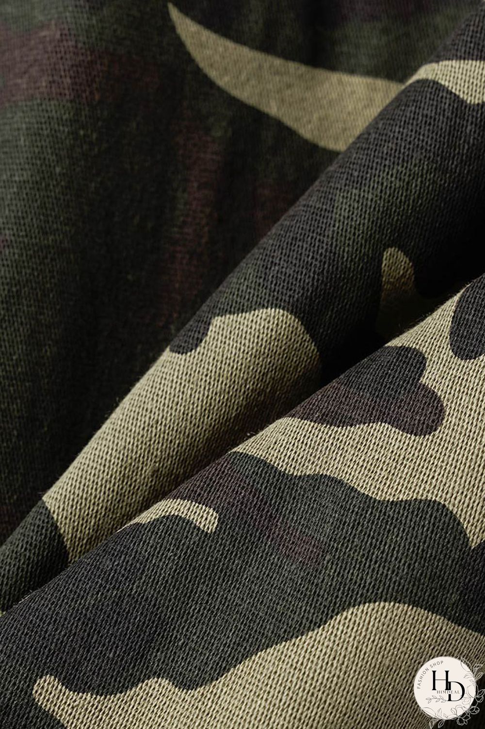 Camouflage Casual Camouflage Print Patchwork Draw String Zipper Turndown Collar Straight Dresses
