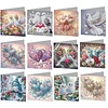 12pcs Diamond Painting Love and Peace Greeting Card Set with Envelope Daily Wishing Cards for Birthdays Thanksgiving & Special Occasion
