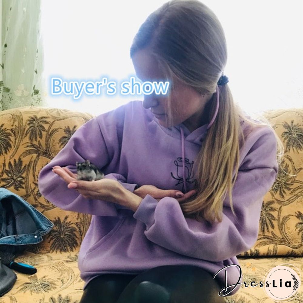 New Fashion Ladies Girls Cute Rose Flower Printed Hoodies Thin Fleece Long Sleeve Casual Pullovers Women Hooded Sweatshirts