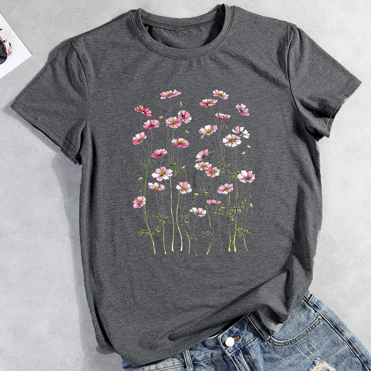 ANB - Pink Cosmos Flowers T-Shirt-012440