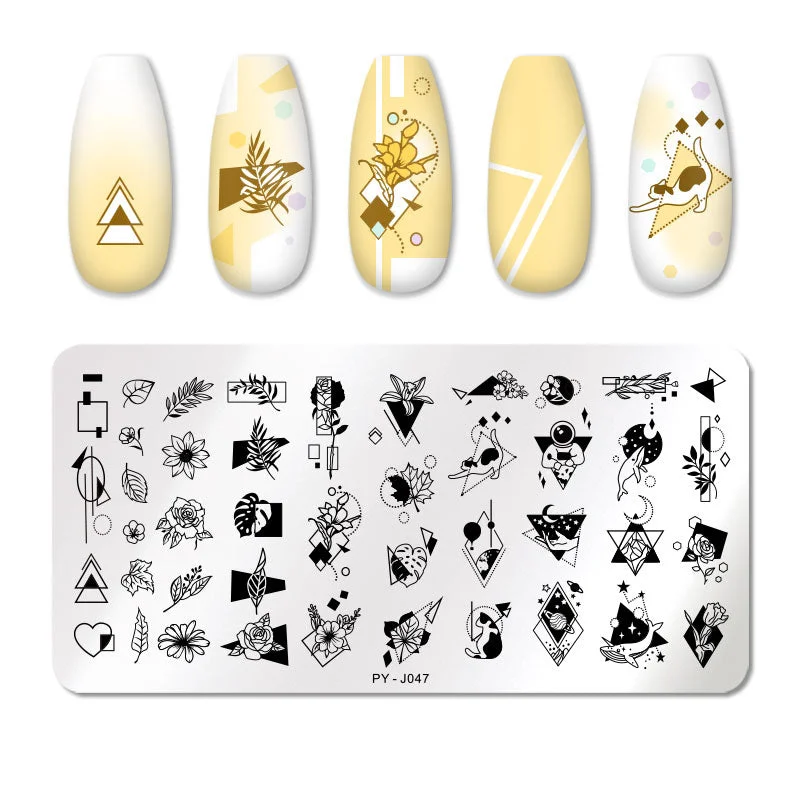 PICT YOU Valentine's Day Nail Stamping Plates Rose Flower Love Pattern Nail Art Plate Overprint Stamp Stencils Design Molds-Nail Inspo