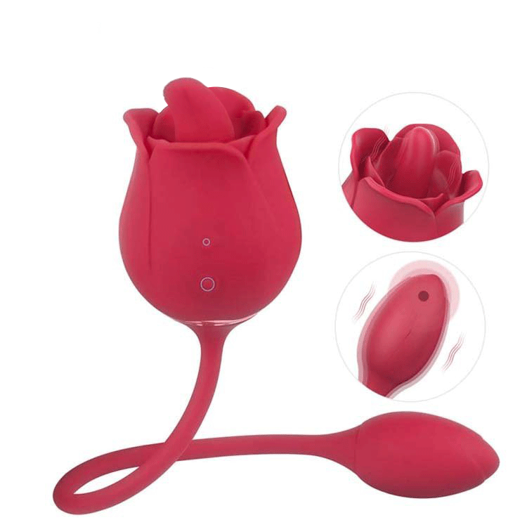 Rose Toy With 9 Tongue Licking Modes Clitoral Vibrator,rose toy,rose vibrator,rose sex toy,the rose toy