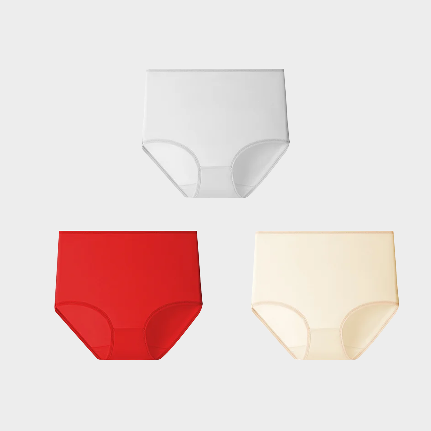 100% Silk Seamless Panties Semi-High Waist 3-Pack REAL SILK LIFE